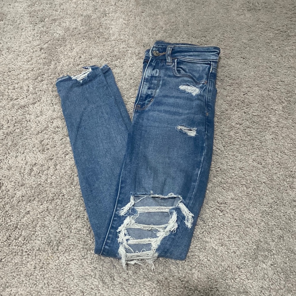 american eagle ripped highest waist jegging
